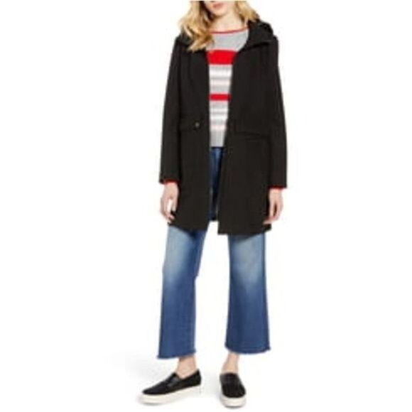 Halogen Black Stand Collar Raincoat